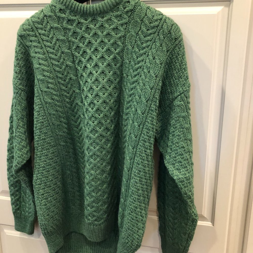 Irish store green wool sweater